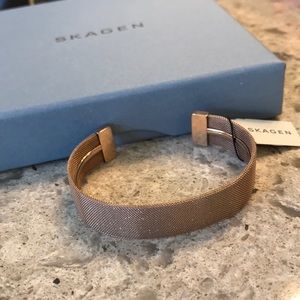 Skagen rose gold mesh cuff bracelet